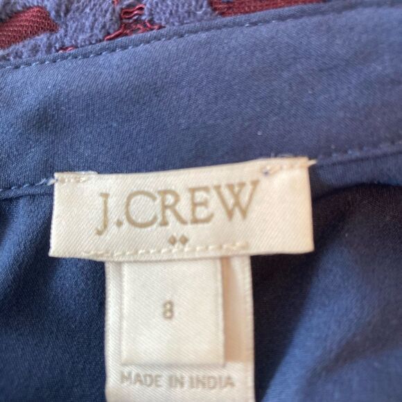 J.Crew Elegant Blue and Red Lace Dress blue background red & blue lace overlay - Picture 7 of 10